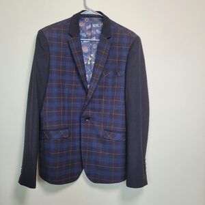 Modern Men's Blazer Jacket Plaid Solid Sleeve Business Casual Christmas Holidays